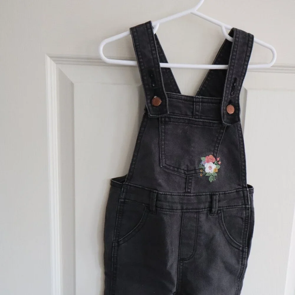 Old Navy Overalls with floral embroidery detail 2T